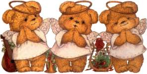 Three Angel Teddy Bears